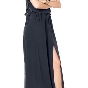 Michael khors lace up black maxi dress